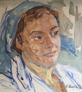 Woman in blue 