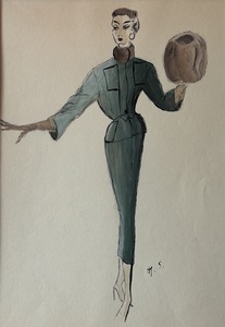 Model with the fur hat